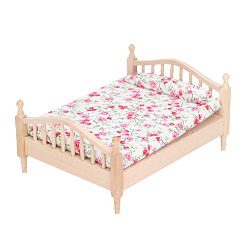 Nurnesy Mini Doppelbett, Exquisite Details, Puppenhausmöbel, Miniaturpuppenhausbett, mit Einer Lebensechten Simulation für 1:12 Puppenhaus, Ideal für Nurnesy Mini Doppelbett, Exquisite Details, Puppenhausmöbel, Miniaturpuppenhausbett, mit Einer Lebensechten Simulation für 1:12 Puppenhaus, Ideal für von Nurnesy
