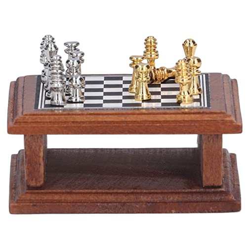 Nurnesy 1:12 Miniatur -Schach -Set - Exquisite Puppenhaus Mini -Schach für Puppenhausdekoration, Niedliche Home -Ornament und Ideales von Nurnesy