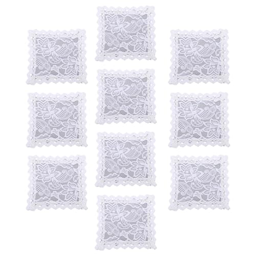 Nurnesy 10pcs 1:12 Dollhouse Lace Tischmatte - Vintage Exquisite Miniature Tischdecke | Dekor & Foto -Requisiten von Nurnesy