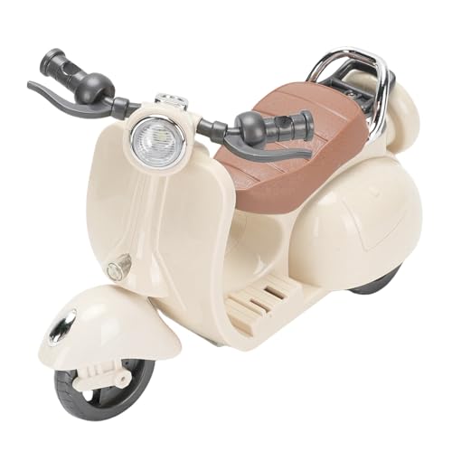 Nurnesy Electric Doll Scooter -Spielzeug - mit Musik & Lichtern, Rotierender Funktion, Desktop -Ornamentfahrzeug (Beige) von Nurnesy