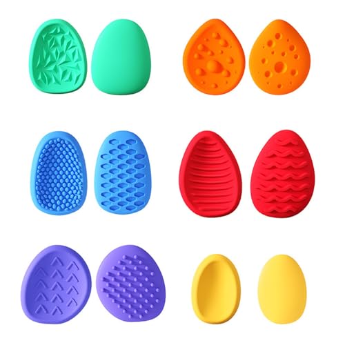 Nurnesy Packung mit 6 sensorischen Steinen aus weichem Silikon – Anti-Stress-Spielzeug mit Fingerspitzen für Kinder – Ideal für Angstlinderung und kreatives Spielen von Nurnesy