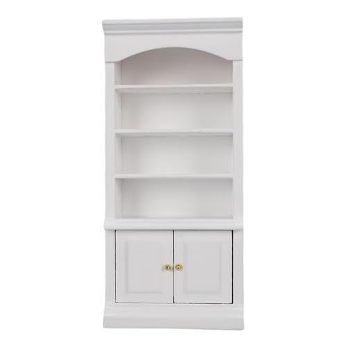 Nurnesy Puppenhausschrank Im Maßstab 1:12 – 4-stöckiges Regal mit 2 Türen |Weißes Miniatur-Schrank-Bücherregal für Puppenhausmöbel-Zubehör Nurnesy Puppenhausschrank Im Maßstab 1:12 – 4-stöckiges Regal mit 2 Türen |Weißes Miniatur-Schrank-Bücherregal für Puppenhausmöbel-Zubehör von Nurnesy