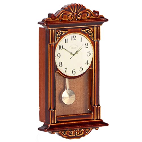 Puppenhaus-Miniatur-Wanduhr, Klassischer Stil, Exquisite Miniatur-Wanduhr für 1:12 Puppenhaus-Dekoration, Zartes Schnitzdesign, Puppenhaus-Uhr, Puppenhaus-Uhr aus Legierung Puppenhaus-Miniatur-Wanduhr, Klassischer Stil, Exquisite Miniatur-Wanduhr für 1:12 Puppenhaus-Dekoration, Zartes Schnitzdesign, Puppenhaus-Uhr, Puppenhaus-Uhr aus Legierung von Nurnesy