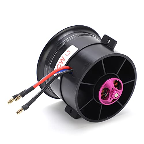 NutriEss EDF 70 mm 12 Blätter Kanal 6S 2100KV ESC Speed ​​Controller Set Verbundmaterial Leichtes Stromversorgungssystem hohe Starrheit und Zähigkeit für RC -Modellflugzeuge (CCW) von NutriEss