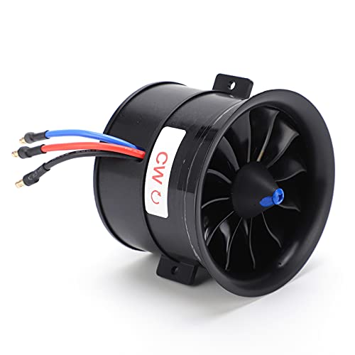 NutriEss EDF 70 mm 12 Blätter Kanal 6S 2100KV ESC Speed ​​Controller Set Verbundmaterial Leichtes Stromversorgungssystem hohe Starrheit und Zähigkeit für RC -Modellflugzeuge (CW) von NutriEss