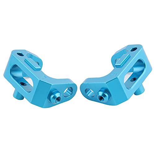 NutriEss Front Caster Block hochwertige Aluminiumlegierung Upgrade Teil perfekte Größe Kyosho 4WD Optima Maxima 1/10 RC Off Road Vehicle Blau rot gelb Silber (Blau) von NutriEss