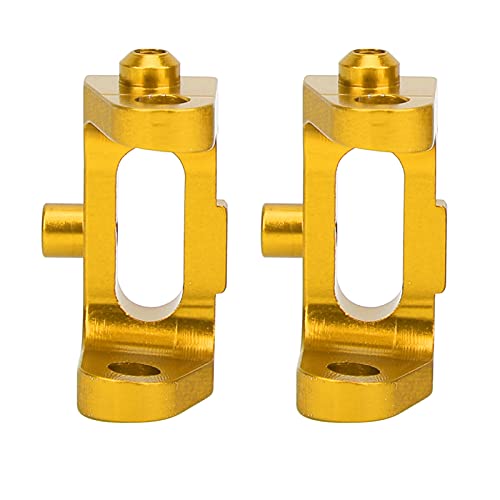 NutriEss Front Caster Block hochwertige Aluminiumlegierung Upgrade Teil perfekte Größe Kyosho 4WD Optima Maxima 1/10 RC Off Road Vehicle Blau rot gelb Silber (Gelb) von NutriEss