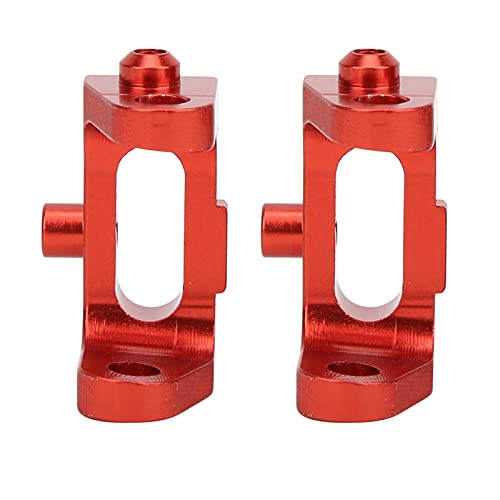 NutriEss Front Caster Block hochwertige Aluminiumlegierung Upgrade Teil perfekte Größe Kyosho 4WD Optima Maxima 1/10 RC Off Road Vehicle Blau rot gelb Silber (Rot) von NutriEss