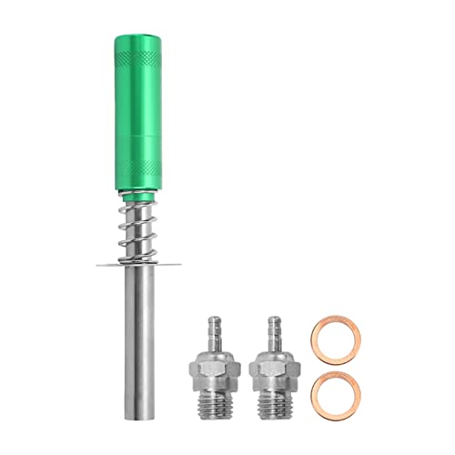 NutriEss Glow Plug Igniter RC Starter Kit Compact Leichter Motorzünder für RC Oil betriebene Autoschiff Methanol Motor Aluminiumlegierung Material mit N3 Glow Stecker und Unterlegscheiben (Green) von NutriEss