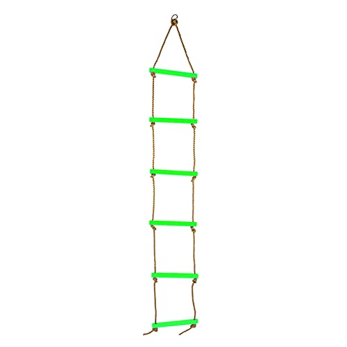 NutriEss Kinder Klettern Leiter Kinder Seilleiter Spielzeug Outdoor -Spielausrüstung für Hausgarten Fitness Plastik Nylon Grün Rot Blau 30 x 3 x 200 cm (Grün) von NutriEss