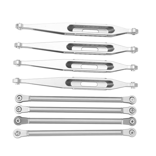 NutriEss Obere untere Suspensionsverbindungen Aluminiumlegierung Hochfestige RC -Suspensionsverbindungen Set für LOSI 1/8 LMT 4WD RC -Auto Verbessertes Stabilität und Handling (Silber) von NutriEss