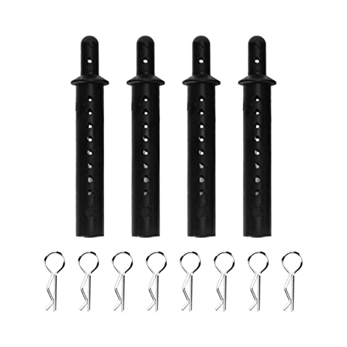 NutriEss RC Auto Karosserie Säulen Ersatz Hochwertige Plastik Körperpfostenhalterung mit R Stiften für 1/10 RC Auto Zubehör Schwarz 61mm 8.5mm 4 Stück von NutriEss