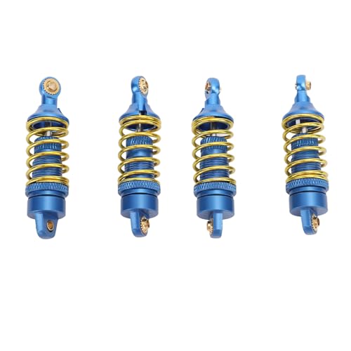 NutriEss RC -Auto Stoßdämpfer Aluminiumlegierung Hochelastizität Front Heck -Stoßdämpfer Traxx als e revo 1/16 RC -Auto Red 4pcs (Blau) von NutriEss