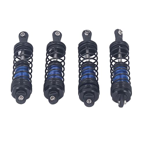 NutriEss RC -Auto -Stoßdämpfer Hochelastizität Aluminiumlegierung vorderen Heck -Stoßdämpfer LC Rennen 1/14 1/16 4pcs Rot für erhöhte Stabilität (Blue) von NutriEss