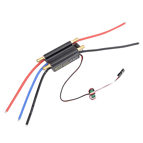 NutriEss RC -Boots -ESC -bürstenloser elektrischer Geschwindigkeit Controller 30A Hochleistungs Dual -Kanal -Kühlung für RC -Boote Metall Black 70x27x17mmmm von NutriEss