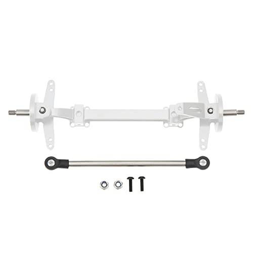 NutriEss RC Frontachse Lenkung Link Stange Set Aluminiumlegierung Stahl TA Miya 1/14 RC -Auto Silber verstärkte Haltbarkeit Glätte Lenkleistung (Silber) von NutriEss