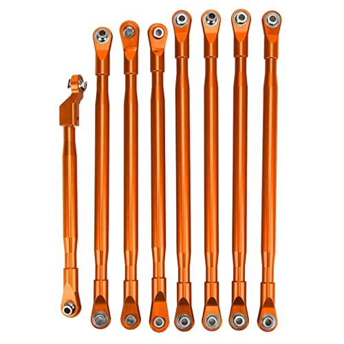 NutriEss RC Rod Link Linkage Set Pull Rod Sway Stange Aluminium Axial SCX6 JLU 1/6 RC -Autofahrzeug Orange Verbesserte Stabilitätsleistung Offroad Adventures (Orange) von NutriEss
