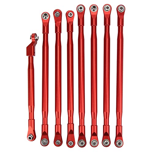 NutriEss RC Rod Link Linkage Set Pull Rod Sway Stange Aluminium Axial SCX6 JLU 1/6 RC -Autofahrzeug Orange Verbesserte Stabilitätsleistung Offroad Adventures (Rot) von NutriEss