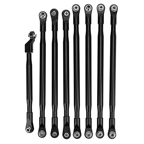 NutriEss RC Rod Link Linkage Set Pull Rod Sway Stange Aluminium Axial SCX6 JLU 1/6 RC -Autofahrzeug Orange Verbesserte Stabilitätsleistung Offroad Adventures (Schwarz) von NutriEss