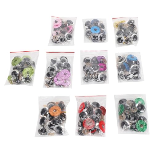 NutriEss Sicherheitsaugen mit farbigen Glitzer Unterlegscheiben Zubehör für Puppen Stofftiere DIY Handwerk hochwertiges Plastikmaterial 16mm 18mm 20mm 24mm 100 Stück (24 mm) von NutriEss