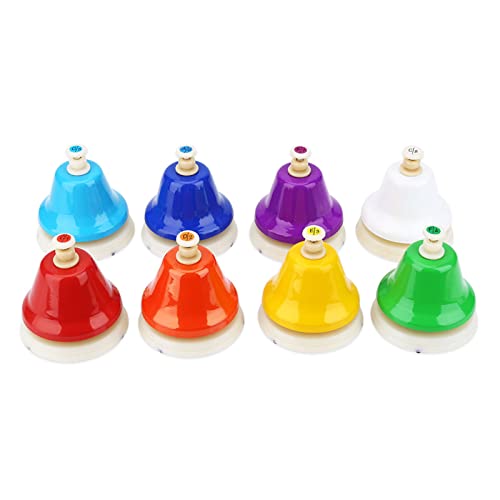 Nutriess Handbells Set 8 Note Buntes Musikinstrumentenspielzeug für Kinder Kinder, das Bildungsspiel eingreift von NutriEss