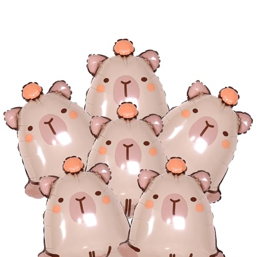 6 Pcs Capybara Balloons,24Inch Capybara Aluminum Foil Balloons for Birthday Baby Shower Gender Reveal Capybara Party Decorations 6 Pcs Capybara Balloons,24Inch Capybara Aluminum Foil Balloons for Birthday Baby Shower Gender Reveal Capybara Party Decorations von Nuxaechow