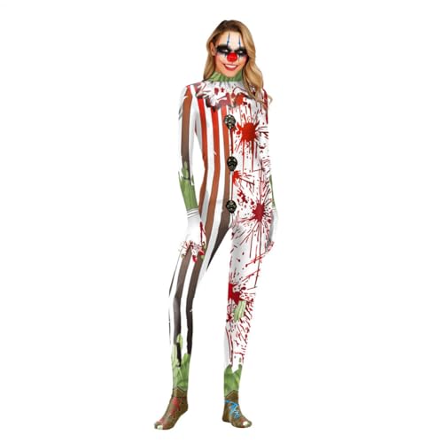 Halloween Kostüm Damen - 3D Zombie Cosplay Symbiose Bodysuit Party Bühne Kleidung | Gruseliges Performance Kostüm Themed Outfit für Maskerade Events Theater Show Erwachsene Halloween Party Ausrüstung von Nuyhadds