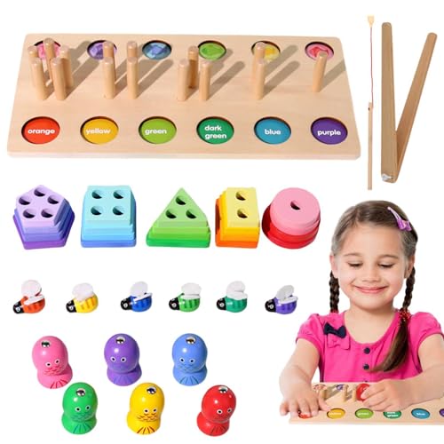 Nuyhadds Holzsortier- und Stapelspielzeug, Formstapelspielzeug | Farberkennungsform Sorter Rätsel,Magnetisches Fischereispielzeug, Frühes Lernen, Bildungsaktivität Nuyhadds Holzsortier- und Stapelspielzeug, Formstapelspielzeug | Farberkennungsform Sorter Rätsel,Magnetisches Fischereispielzeug, Frühes Lernen, Bildungsaktivität von Nuyhadds