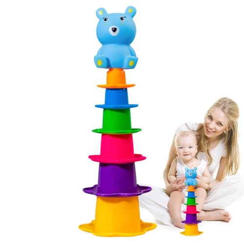 Nuyhadds Regenbogenstapelbecher, Babybadspielzeug,Regenbogenbad Nistbecher für | Bildungsbaby stapeln Wasserspielzeug für Kinder im Alter von 0 bis 2 Jahren Nuyhadds Regenbogenstapelbecher, Babybadspielzeug,Regenbogenbad Nistbecher für | Bildungsbaby stapeln Wasserspielzeug für Kinder im Alter von 0 bis 2 Jahren von Nuyhadds