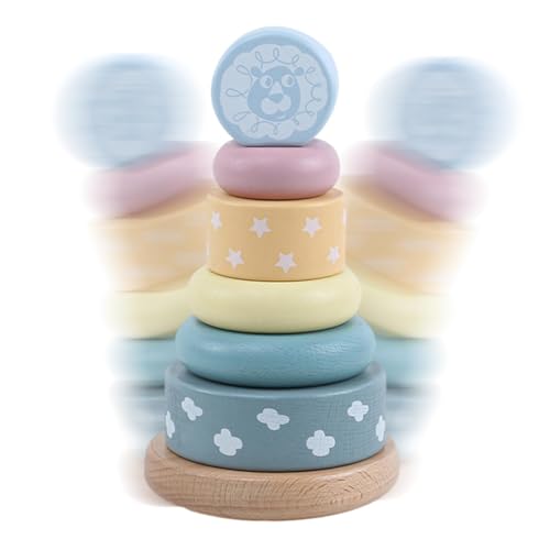 Nuyhadds Stapelringe Spielzeug für Babys,Stapelspielzeug für Babys | Stapel- und Drehspielzeug, sensorisches Spielzeug - Spinner-Spielzeug für Babys, Stapelringe für Thanksgiving, von Nuyhadds