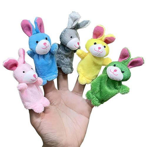 Finger Puppets, Plush Bunny Interactive Toys Set of 5, Soft Animal Puppets Kids, Fun Playtime Doll for Storytelling, School Activities, Birthday, and Puppet Shows von Nuyhgtr