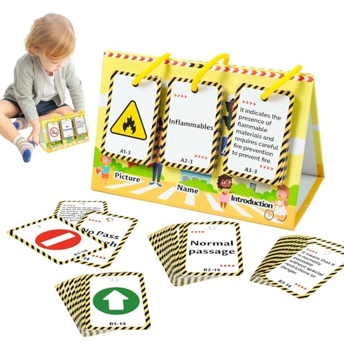 Flash Card Toy, 72X Road Signs Educational Interactive Cards, Preschool Learning Toy, Traffic Awareness Training for Kids, Boys, and Girls, Early Education Gift to Ages 3+ von Nuyhgtr
