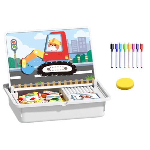Magnetic Puzzle Game - Face Matching Toy for Toddler Learning, Preschool Boys Girls Development with Educational Function, Dress Up Puzzle for Kindergarten, 12.61x9.85x3.15 in von Nuyhgtr