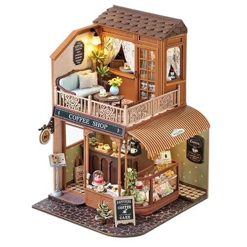 Miniatur House Kit - Holzhobbymodell für Kinderlernen, Teenager Kreativität mit Interaktions- und Handwerksfunktion für Eltern, Bauhause für Familienspielzeit, 7.28x6.1x9.25 in Miniatur House Kit - Holzhobbymodell für Kinderlernen, Teenager Kreativität mit Interaktions- und Handwerksfunktion für Eltern, Bauhause für Familienspielzeit, 7.28x6.1x9.25 in von Nuyhgtr