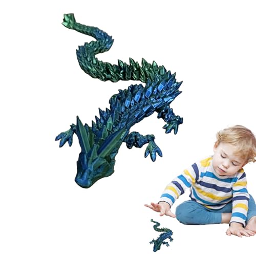 Nuyhgtr 3D Printed Dragon, Articulated Crystal Dragon Figure, 11.8 Inch Flexible Jointed Fantasy Model, Movable Desk Ornament for Home, Christmas, Halloween, Desktop Decoration Nuyhgtr 3D Printed Dragon, Articulated Crystal Dragon Figure, 11.8 Inch Flexible Jointed Fantasy Model, Movable Desk Ornament for Home, Christmas, Halloween, Desktop Decoration von Nuyhgtr