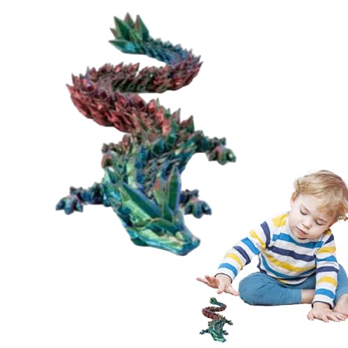 Nuyhgtr 3D Printed Dragon, Articulated Crystal Dragon Figure, 11.8 Inch Flexible Jointed Fantasy Model, Movable Desk Ornament for Home, Christmas, Halloween, Desktop Decoration Nuyhgtr 3D Printed Dragon, Articulated Crystal Dragon Figure, 11.8 Inch Flexible Jointed Fantasy Model, Movable Desk Ornament for Home, Christmas, Halloween, Desktop Decoration von Nuyhgtr