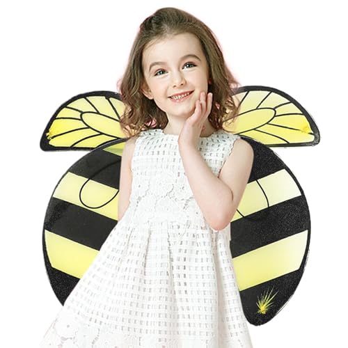 Nuyhgtr Bee Wings, Performance Props Wings, Toddler Butterfly Wing for Girls and Boys, Animal Costume Accessories for Dress-Up and School Parties, Nylon, 50x42cm von Nuyhgtr