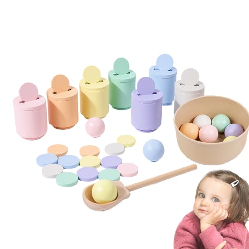 Nuyhgtr Color Sorting Toys, Wooden Sorting Games, Sensory Educational Toys, Rainbow Balls and Cups STEM Kits, Preschool Learning Activities, Fine Motor Skills for Ages 3+ Nuyhgtr Color Sorting Toys, Wooden Sorting Games, Sensory Educational Toys, Rainbow Balls and Cups STEM Kits, Preschool Learning Activities, Fine Motor Skills for Ages 3+ von Nuyhgtr