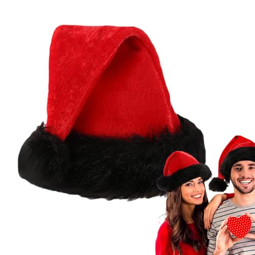 Nuyhgtr Modische Weihnachtsmütze für Erwachsene, Uni, Weihnachtsmütze mit schwarzen Manschetten, perfekt für Kostümveranstaltungen, Winterpartys und festliche Feiern Nuyhgtr Modische Weihnachtsmütze für Erwachsene, Uni, Weihnachtsmütze mit schwarzen Manschetten, perfekt für Kostümveranstaltungen, Winterpartys und festliche Feiern von Nuyhgtr