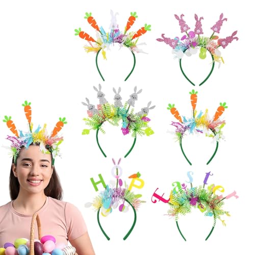Nuyhgtr Ostern Stirnbänder für Frauen, Ostern Stirnbänder für Mädchen, Häschen Stirnbänder für Ostern, niedliche Oster-Stirnbänder, Cartoon-Oster-Stirnbänder für Hasen-Themenpartys, Kostümpartys, von Nuyhgtr