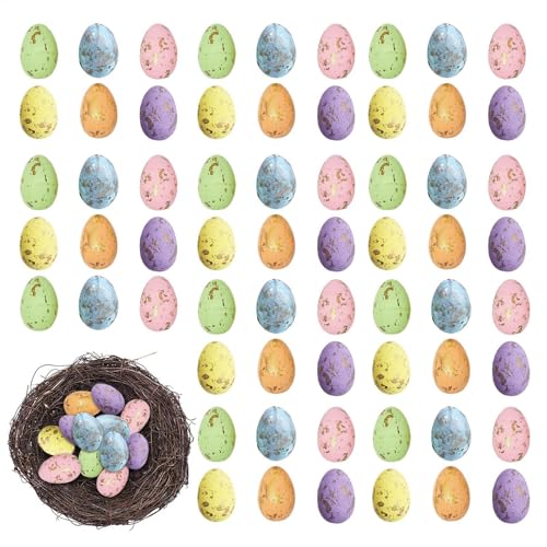 Nuyhgtr Ostern gesprenkelte Eier, 100 Stück Dekorative Osterei Künstliche Vogel Foto Requisiten Handwerk Party Supplies Urlaub Ornamente für Versammlungen A: 1,7 x 0,59 Zoll, B 3,8 x 2,9 cm Nuyhgtr Ostern gesprenkelte Eier, 100 Stück Dekorative Osterei Künstliche Vogel Foto Requisiten Handwerk Party Supplies Urlaub Ornamente für Versammlungen A: 1,7 x 0,59 Zoll, B 3,8 x 2,9 cm von Nuyhgtr