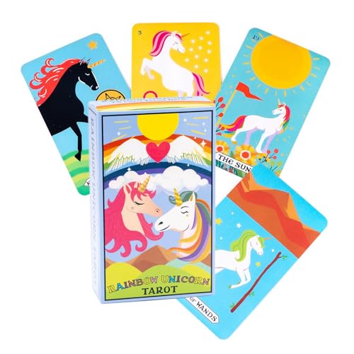 Rainbow Horse Tarot, Mysterious Divination Deck, Colorful & Funny Parties Card Game, Interactive Family and Friends Game, Oracle Divination Cards, 10.2x6cm Rainbow Horse Tarot, Mysterious Divination Deck, Colorful & Funny Parties Card Game, Interactive Family and Friends Game, Oracle Divination Cards, 10.2x6cm von Nuyhgtr