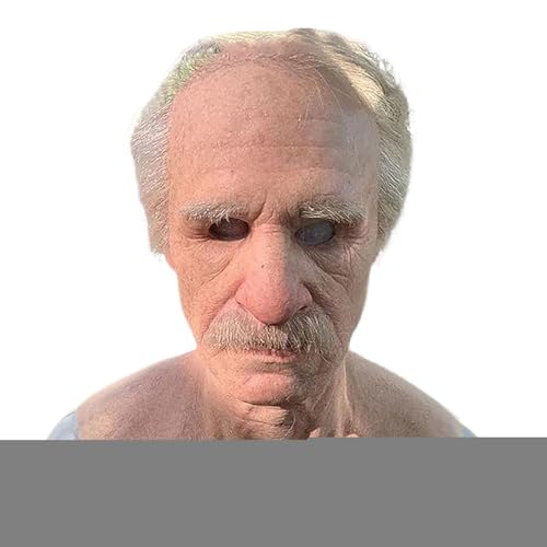 Nuyhgtr Realistische Greisenmaske | Gesichtsmaske Mensch - Verkleidungszubehör Mit Weißen Haaren Und Bart Für Feste Cosplay Bühnenauftritte Familienfeiern Theaterdarbietungen von Nuyhgtr