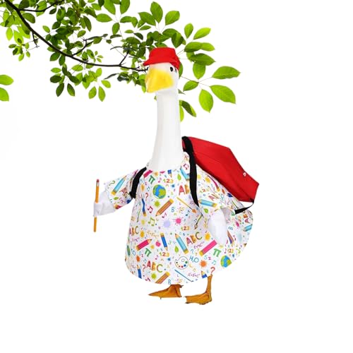 Nuyhgtr Vorgarten Gänse Outfits - 4-teiliges Garten Gänse Outfit Set | Deko Figurenbekleidung 58 cm Für Rasen Garten Studio Kinder Schule Camping Terrasse Feiern von Nuyhgtr