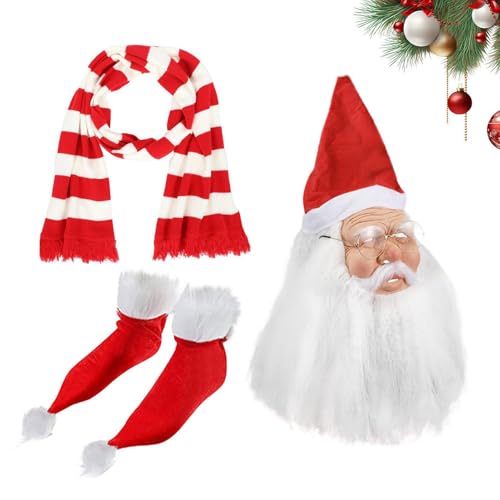 Nuyhgtr Weihnachtsmann Gesichtsbedeckung, Weihnachten Vollgesichtsmaske Urlaub Kostüm Zubehör Weihnachtsmann Bart und Hut Design Festliche Cosplay Requisiten Festliche Verkleiden Requisiten für Nuyhgtr Weihnachtsmann Gesichtsbedeckung, Weihnachten Vollgesichtsmaske Urlaub Kostüm Zubehör Weihnachtsmann Bart und Hut Design Festliche Cosplay Requisiten Festliche Verkleiden Requisiten für von Nuyhgtr