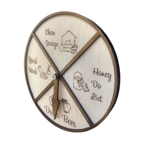 Nuyhgtr Wheel Game Spinner, Wooden Party Spinner Wheel with Interactive Drinking Games, Fun Activity for Adults, Family Game Night, Holiday Parties, and Group Gatherings, 11.81x11.81x0.47 inches von Nuyhgtr