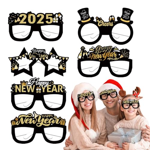 Silvesterbrille, ausgefallene Papierbrille für Feiertagsfeiern, 2025 Brillen und lustige Foto-Requisiten für Silvester-Festlichkeiten, ausgefallene Silvesterbrillen, Silvesterbrille, ausgefallene Papierbrille für Feiertagsfeiern, 2025 Brillen und lustige Foto-Requisiten für Silvester-Festlichkeiten, ausgefallene Silvesterbrillen, von Nuyhgtr