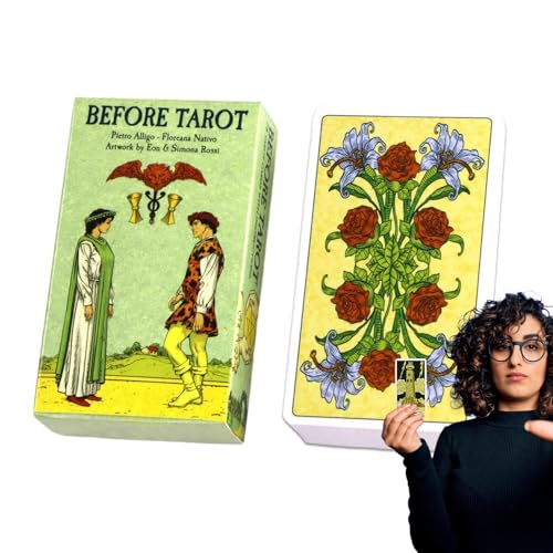 Tarotkarten für Wahrsagung, tragbare Orakel-Inspiration, Vollenglische Version, 78-Blatt-Karten, Weissagung in Ihre Zukunft und vergangene Einblicke, spirituelle Führung Werkzeug von Nuyhgtr