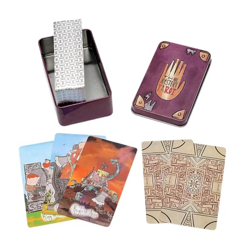 Tarotkarten zur Wahrsagung, tragbare 78-Blatt-Vollenglische Version Oracle Inspiration, Deck zum Lernen von Tarot, geheimnisvolle Wahrsagungskarte Party und Versammlung von Nuyhgtr