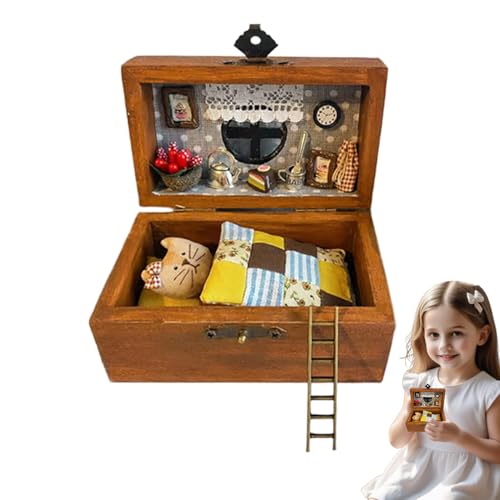 Wooden Miniature Doll House, Miniature House Kits for Adults, Animal-in-Boxes Craft Design, Handmade Realistic Toy Collectible Model, Decorative Scenery for Projects Wooden Miniature Doll House, Miniature House Kits for Adults, Animal-in-Boxes Craft Design, Handmade Realistic Toy Collectible Model, Decorative Scenery for Projects von Nuyhgtr